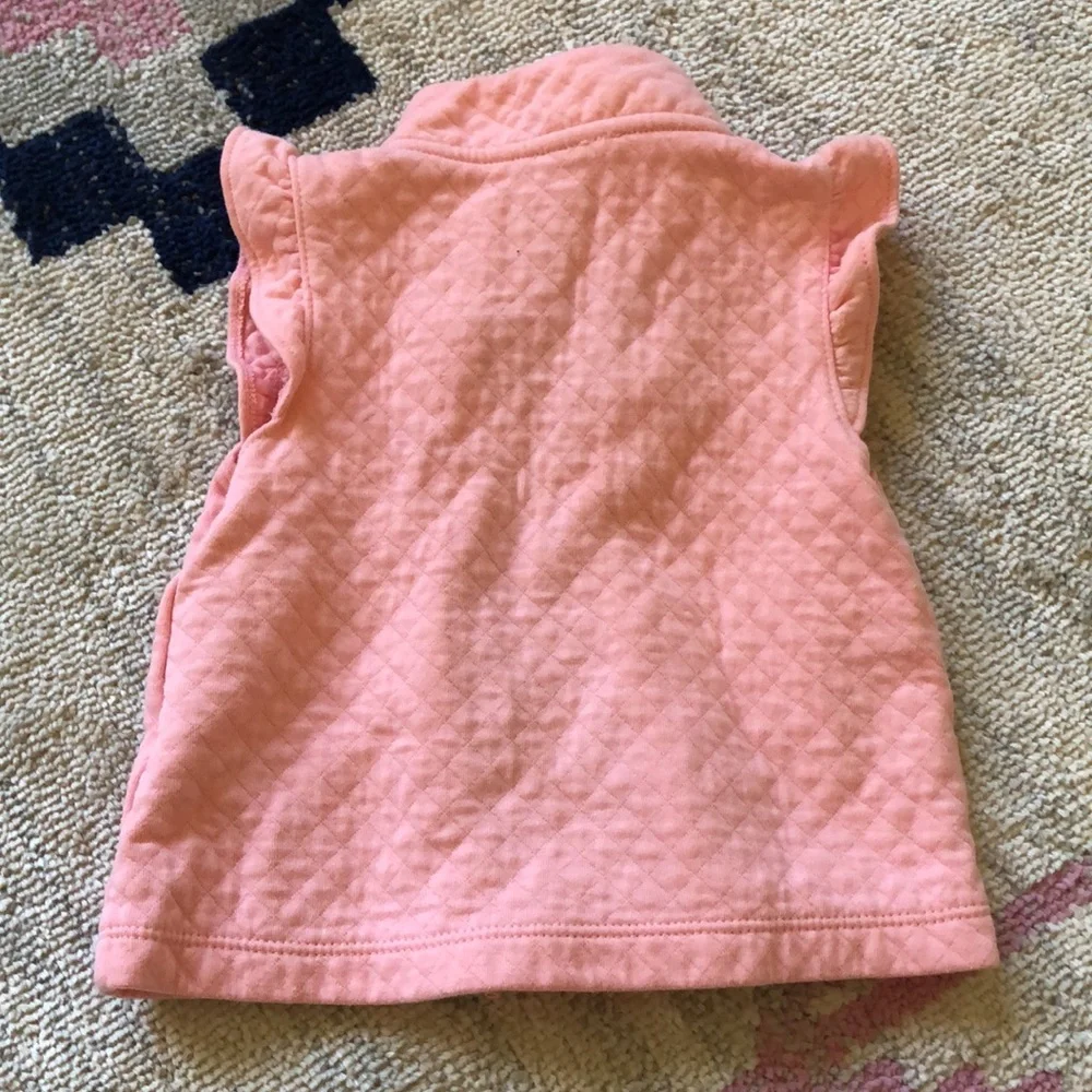 Carter’s Baby Girl Pink Quilted Ruffle Vest Size 9 Months Nwot